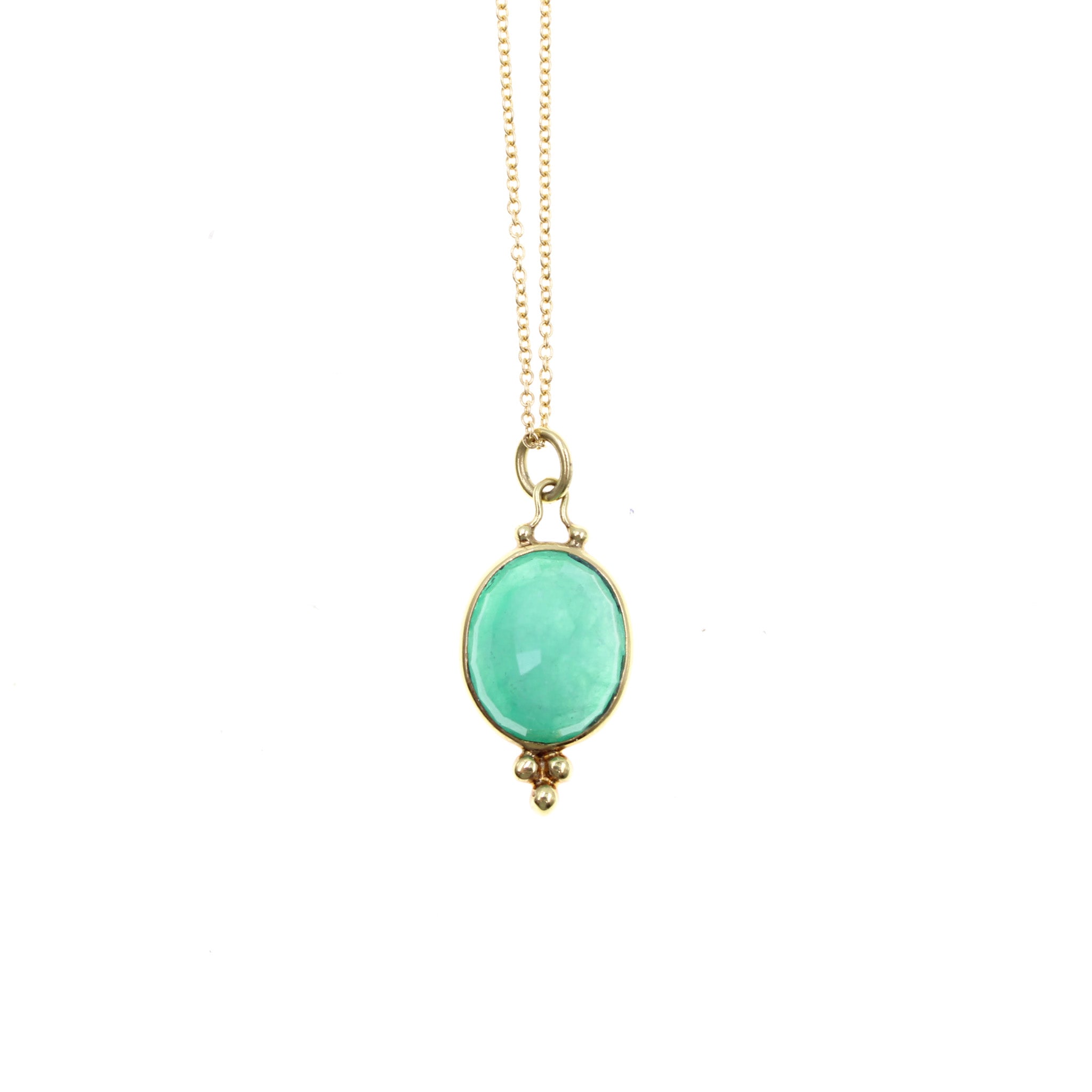 14k Yellow Gold Emerald Pendant