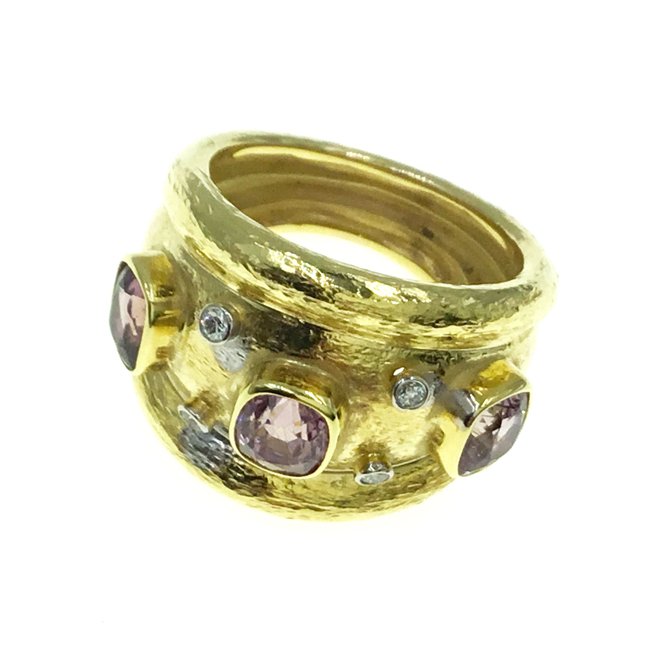 Yellow Gold and Spinel Ring