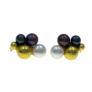 Yellow Gold and Pearl Earrings