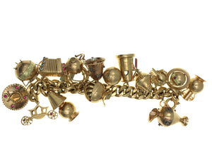 Vintage Rose Gold Charm Bracelet