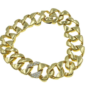 Tiffany and Company Gold and Diamond Heart Link Bracelet