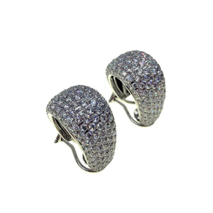 Diamond Pave’ Hoop Earrings