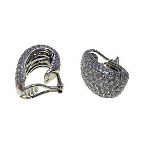 Diamond Pave’ Hoop Earrings