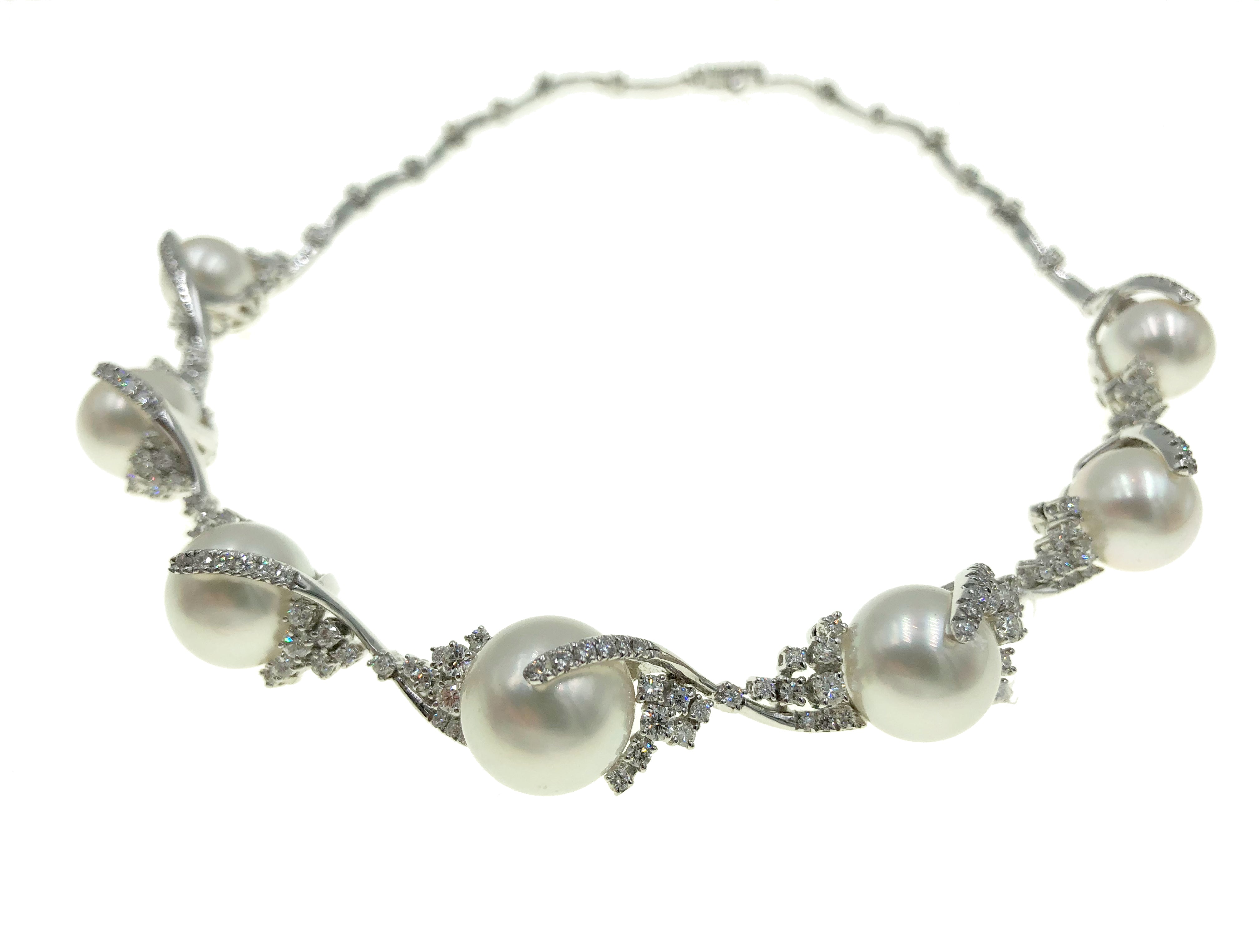 Diamond and South Sea Pearl Necklace